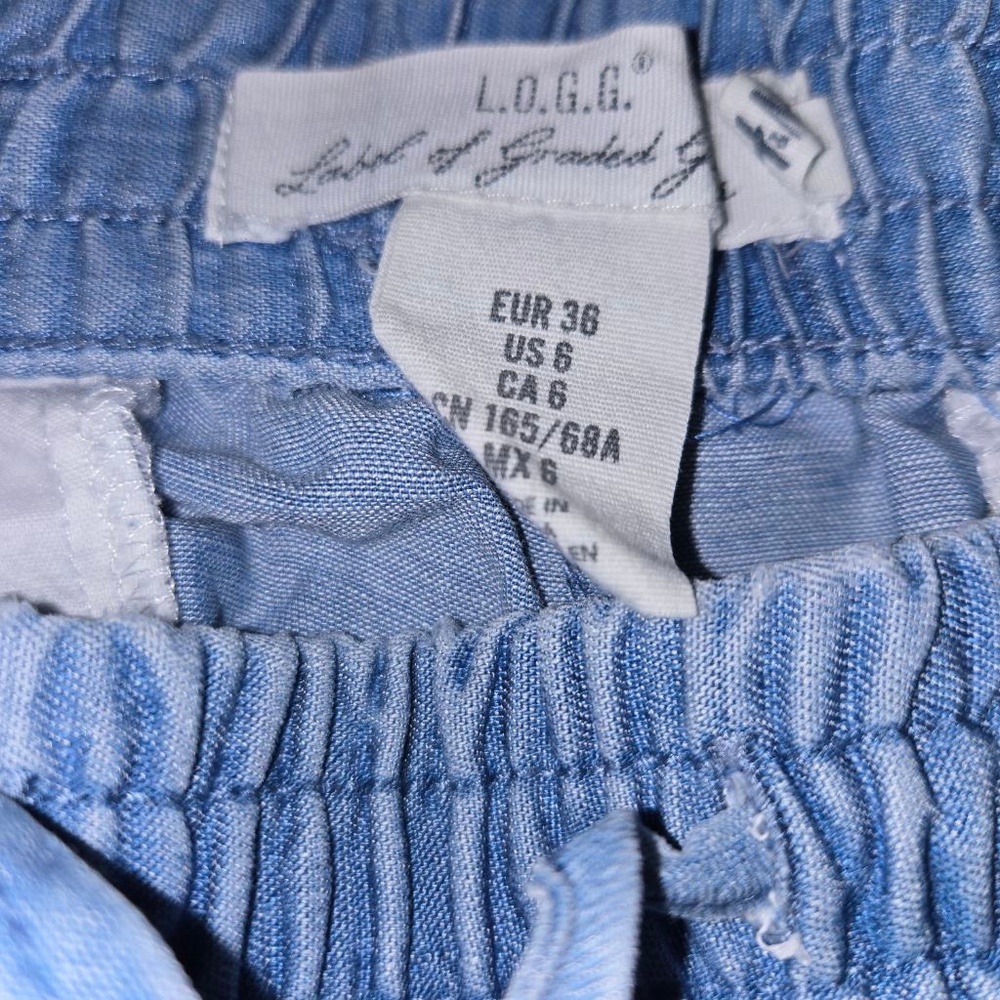 H&M L.O.G.G. Light Blue Pull-On Casual Shorts US 6 - Picture 3 of 3
